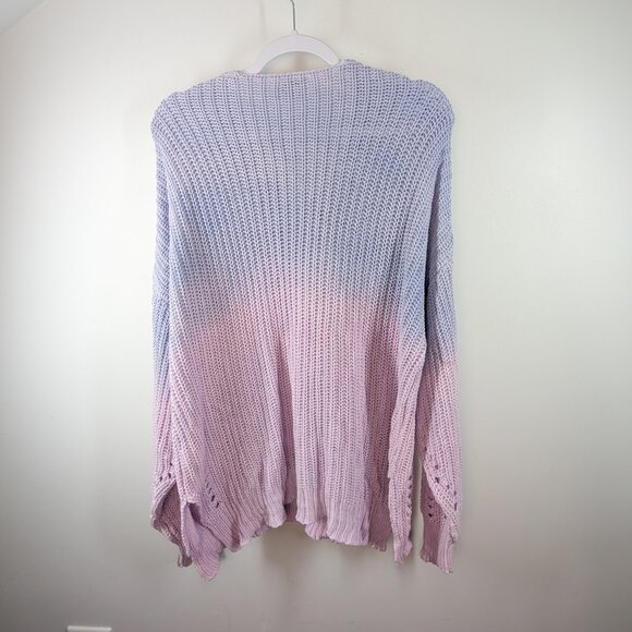 Storia Purple Sealed With A Kiss Ombre Sweater Size Small Oversized Pastel Comfy - Picture 8 of 11